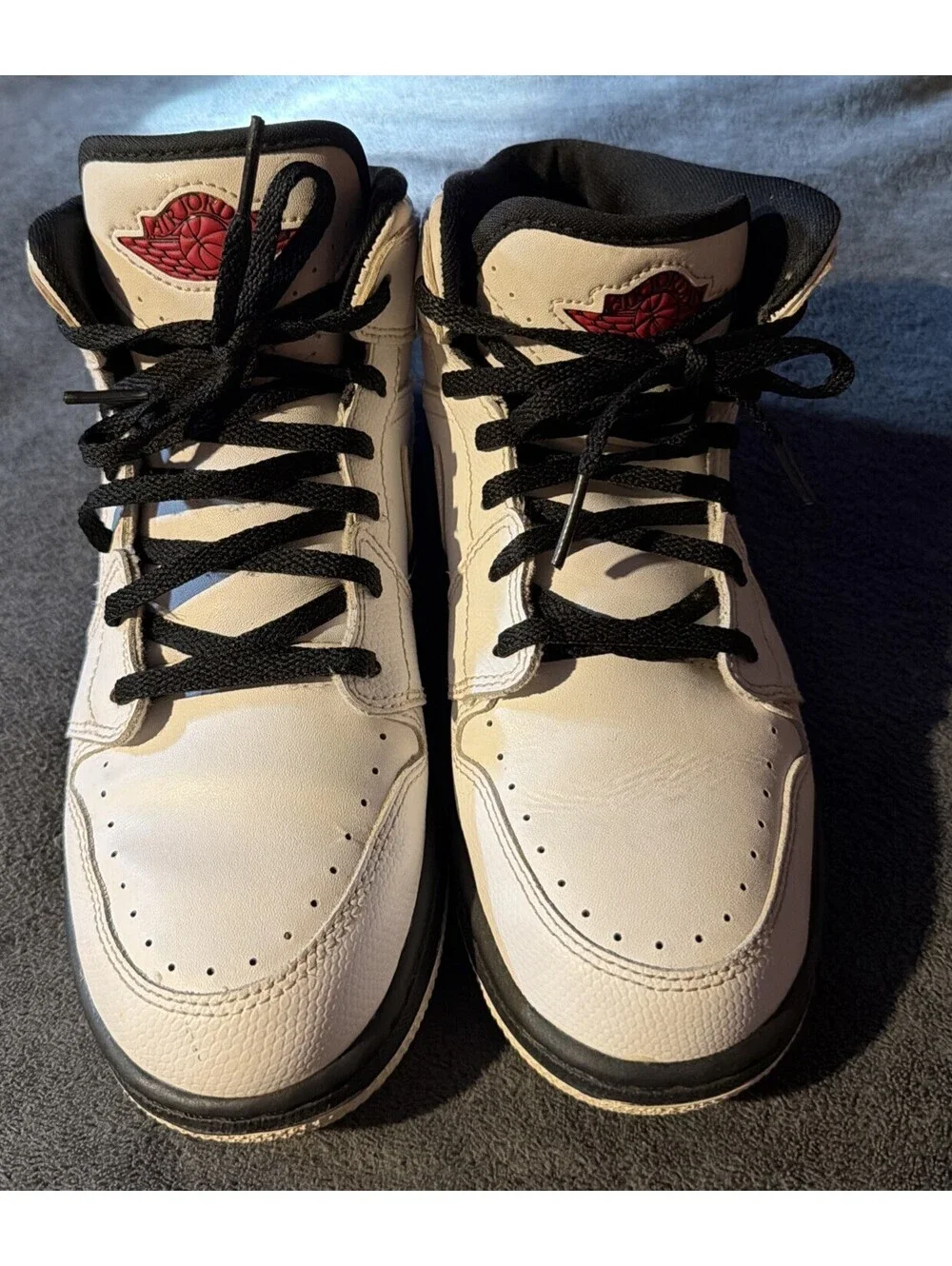 Nike Air Jordan 1 Retro ‘86 White Gym Red Black Sz 4.5YW 644491-101